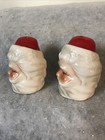 Set Of Vintage Brinn   s Christmas Santa Head Salt   Pepper Shakers Made In Japan 