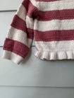Zara Baby Girl Striped Knit Sweater 18-24 Months Ruffle Hem Pink Cream