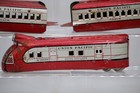 1930   s Vintage Rare Red Marx M10000 Tin Union Pacific Passenger Train Set O 1 48