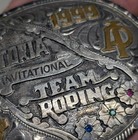 1999 Vintage Api Belt Buckle Trophy Western Team Roping Rodeo Victoria Cowboy