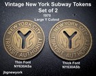 1970 New York City Subway Tokens  Set Of 2  Vintage New York City 2 Varieties 20