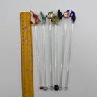 Vintage Cocktail Swizzle Sticks  drink Stirrers   Glass  6   Sea Life