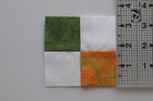 Lot Of 10 Cotton Fabric 4-patch Quilt Squares 3 5  Blocks Multicolor White