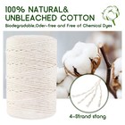 Macrame Cotton Cord 4 Ply Twisted Yarn Macrame Plant Hangers Natural White 3mm