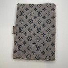 Louis Vuitton Vintage Mini Lin Pm Passport Agenda Cover - Navy - Preowned