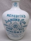 Meredith s Diamond Club Pure Rye Whiskey 4 1 2  Mini Crock East Liverpool  Ohio
