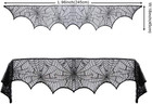 Halloween Cobweb Fireplace Scarf Black Lace Mantle Cover Spiderweb Table Decor