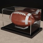 Football Display Case With Mirror And Black Metal Grooved Base Acrylic Footba   