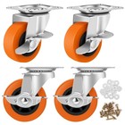 Heavy Duty 3 Inch Swivel Caster Wheels Set Of 4 W  Double Locking Brake New