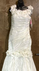 Christopher Henry Sample White Satin Sleeveless Off Shoulder Wedding Dress Sz 10