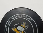 2017 18 Pittsburgh Penguins Nhl Game Used Hockey Puck Sherwood