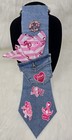 Handmade Denim Necktie In Support Of Breast Cancer Awareness 