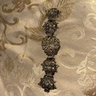 Vintage Sterling Silver Ornate Panel Bracelet Marked Maybe 925 Hinged Link