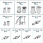 86x Rivet Nut Gun Kit Rivnut Setting Tools Nut Setter Tool Hand Blind Riveter