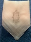 Outstanding Large Embroidered Monogram E Mens Handkerchief Vintage Wedding Hanky