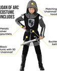 Kids Black Knight Costume Boys Medieval Warrior Lord Chainmail Suit 4 - 14 Yrs