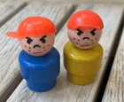 Little People Vintage Fisher-price Grumpy Boys  red Hats   Blue   Yellow Body
