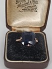 Vintage 1990-s 14 Ct Rolled Gold Sapphire Ring Size Uk P Us 7 1 2 - Hallmarked 