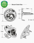 50 Pairs Butterfly Clutch Pins Silver Metal Pin Backs For Enamel Lapel Badges