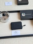 P R A D A Saffiano Leather Zip Around Coin Wallet Card Holder New