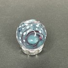 Contemporary Handmade Art Glass Marble  75  Spots  Blue Swirl  Purple Core Mib