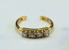 0 05 Ct Round Cut Real Moissanite 4stone Women s Toe Ring 14k Yellow Gold Plated