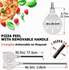 Pizza Peel Turning   Perforated Pizza Turner With Long Painted Handle 8 Inch