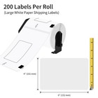 For Brother Dk-1241 Die-cut 4 x6  Shipping Address Labels 102mmx152mm Ql Printer