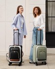 Lovevook Carry On Luggage 22 Inch With Garment Compartment  Black-beige-brown