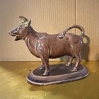 Rockingham-glazed Brown Ceramic Cow Shaped Creamer Pitcher Collectible  248 