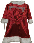 New Girl s Size 18 Months Red Christmas Party Dress Red White Santa Velvet
