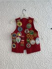 Vintage Boy Scouts Of America Patch Vest 1980s Red Felt-30 Patches Americana