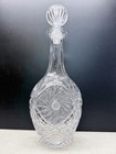 Vintage Cut Crystal Decanter 14    Tall Glass Liquor Bottle With Stopper