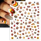 Fall Nail Art Stickers  Thanksgiving Day Turkey Nail Decals  3d Self-adhesive 