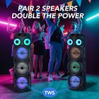 8000w Triple 8  Portable Bluetooth Party Speaker Woofer Heavy Bass System W  Mic