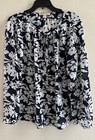 Michael Kors Women   s Black white Designer Blouse Long Sleeves Floral Print Xl