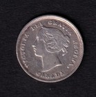 Canada 1892 5c Five Cent Silver Coin Queen Victoria F Fine  925 Obverse  2