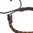 Braided Leather Adjustable Bracelet Handmade Brown Black Cord Detail Stylish