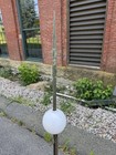 Antique Lightning Rod W  Twist Stand   White Milk Glass Ball  53 75 h Copper Rod