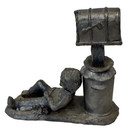 M A Ricker Boy With Mailbox Pewter Figure Figurine Statue Signed 416 3250