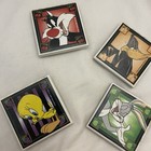 Vintage 1998 Looney Tunes Tile Magnets Set Of 4 Bugs Daffy Tweety   Sylvester