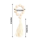 4 Cream Round Wood Bead Napkin Rings Tassels Wedding Party Events Decorations