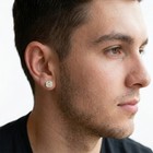 18 Karat Gold Apollo 1 50 Cts Cubic Zirconia Luxury Single Stud Earring  mens 