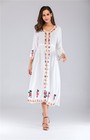 Ukrainian Embroidered Dress Vyshyvanka Boho Dress V-neck Ethnic Summer Cocktail
