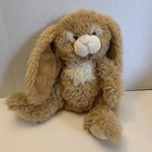 Vintage Bunny Rabbit Plush Furry Floppy Ears Tan White 11    Stuffed Animal