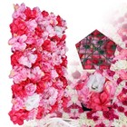 12pcs Rose Flower Wall Panels Artificial Silk Wedding Decor Party Home Floral