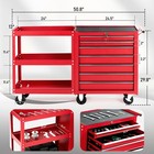 Heavy Duty 7-drawer Rolling Tool Chest Tool Box With Lock   Key   Side Shelves