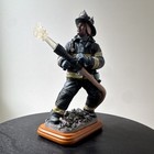  rare  1st Edition - Vanmark Red Hats Of Courage - Valiant Firefighter Statue 