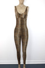 Vtg 80s 90s Yvan   Marzia Paris France Leopard Cheetah Bodysuit Aerobics Rare