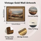 Astrdecor Framed Vintage Fall Landscape Canvas Art  Rustic Autumn Scenery Pic   